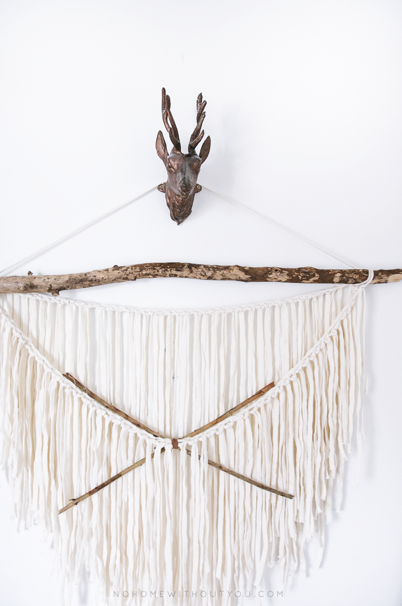 diy aztec wall hanging No home without you 2